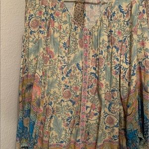 Spell boho flowy blouse top. Gorgeous tied or belt